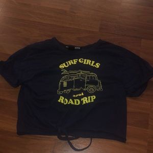 a cropped tie t shirt